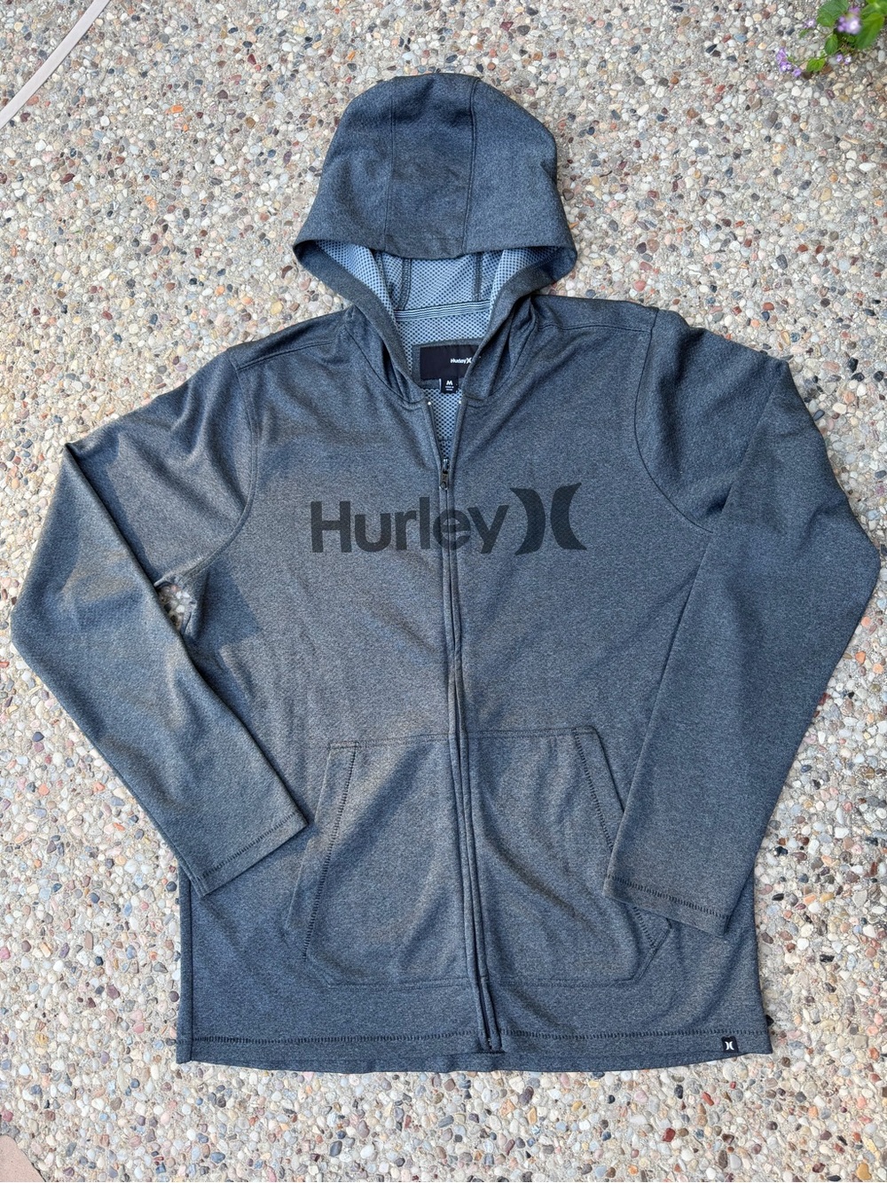 Hurley Gray Hoodie Jacket Sz M
